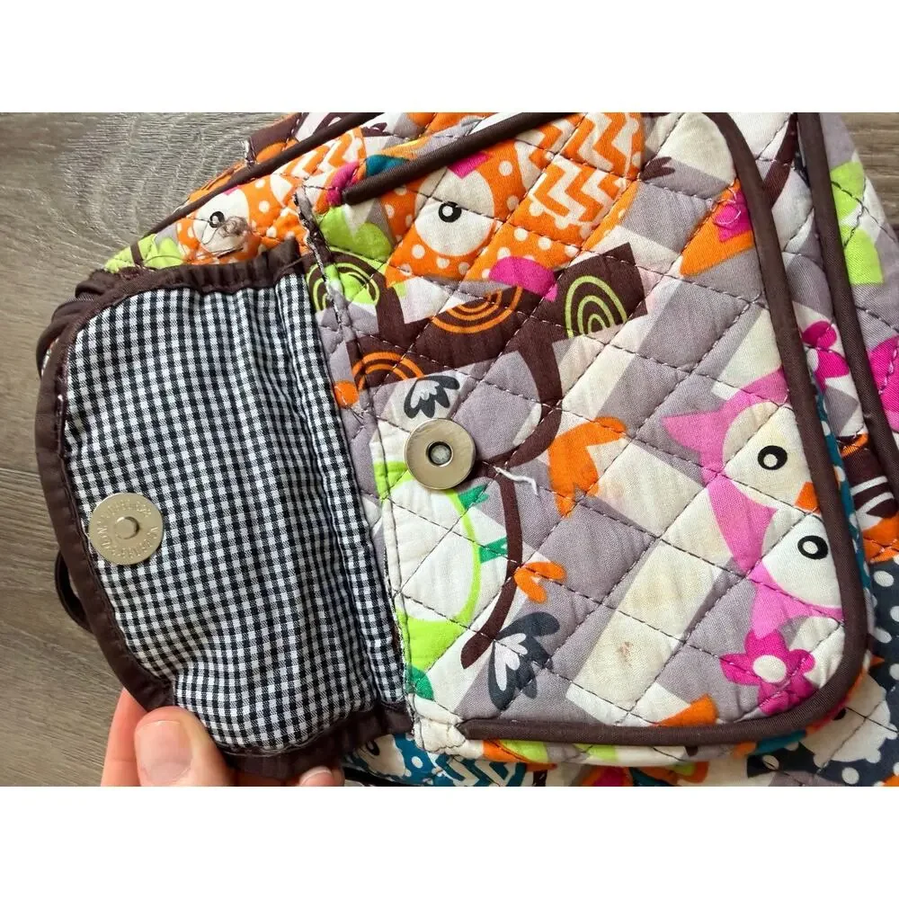 N. girl Mini Quilted Owl Print Backpack - Monogram M